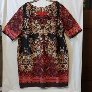 Julian Taylor Rosewood Scuba Sheath Dress Sz 24W